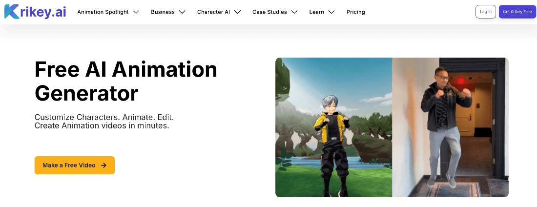 Generate animated twerk moves using Krikey’s AI technology.