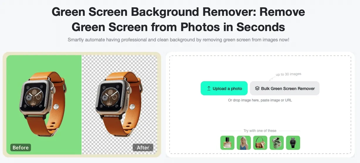Instantly remove green screens online using insMind's user-friendly, no-download editor.
