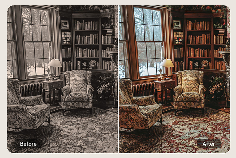 <p><span style="color: #000000;">Colorize&nbsp;Interior&nbsp;in&nbsp;Your&nbsp;Photo</span></p>