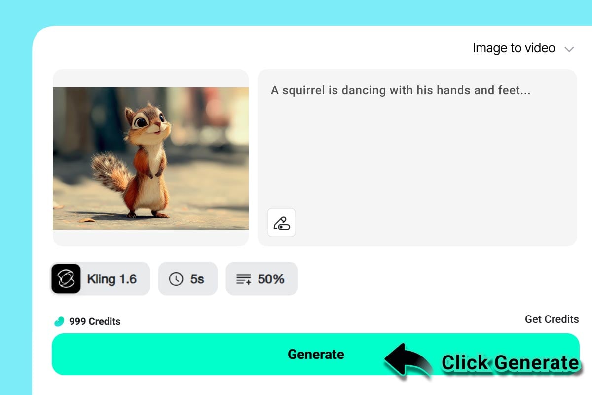 Paso 3: Haz clic en “Generar” para que la IA cree tu video