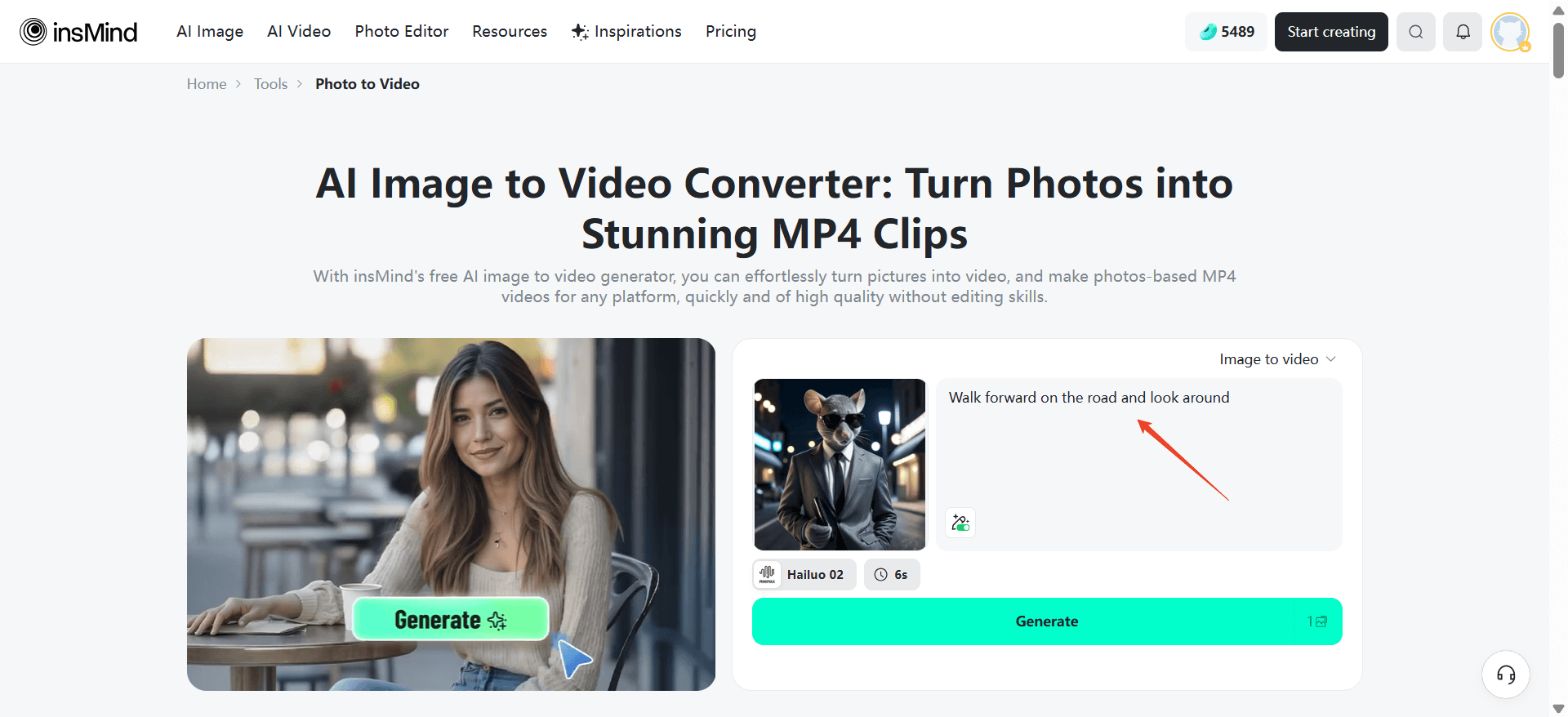Describe actions like dancing or laughing to bring your meme to life in a video.