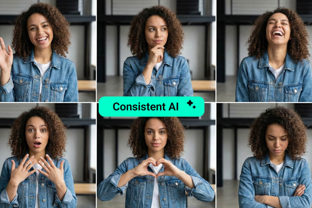 Same Character, Different Poses and Expressions