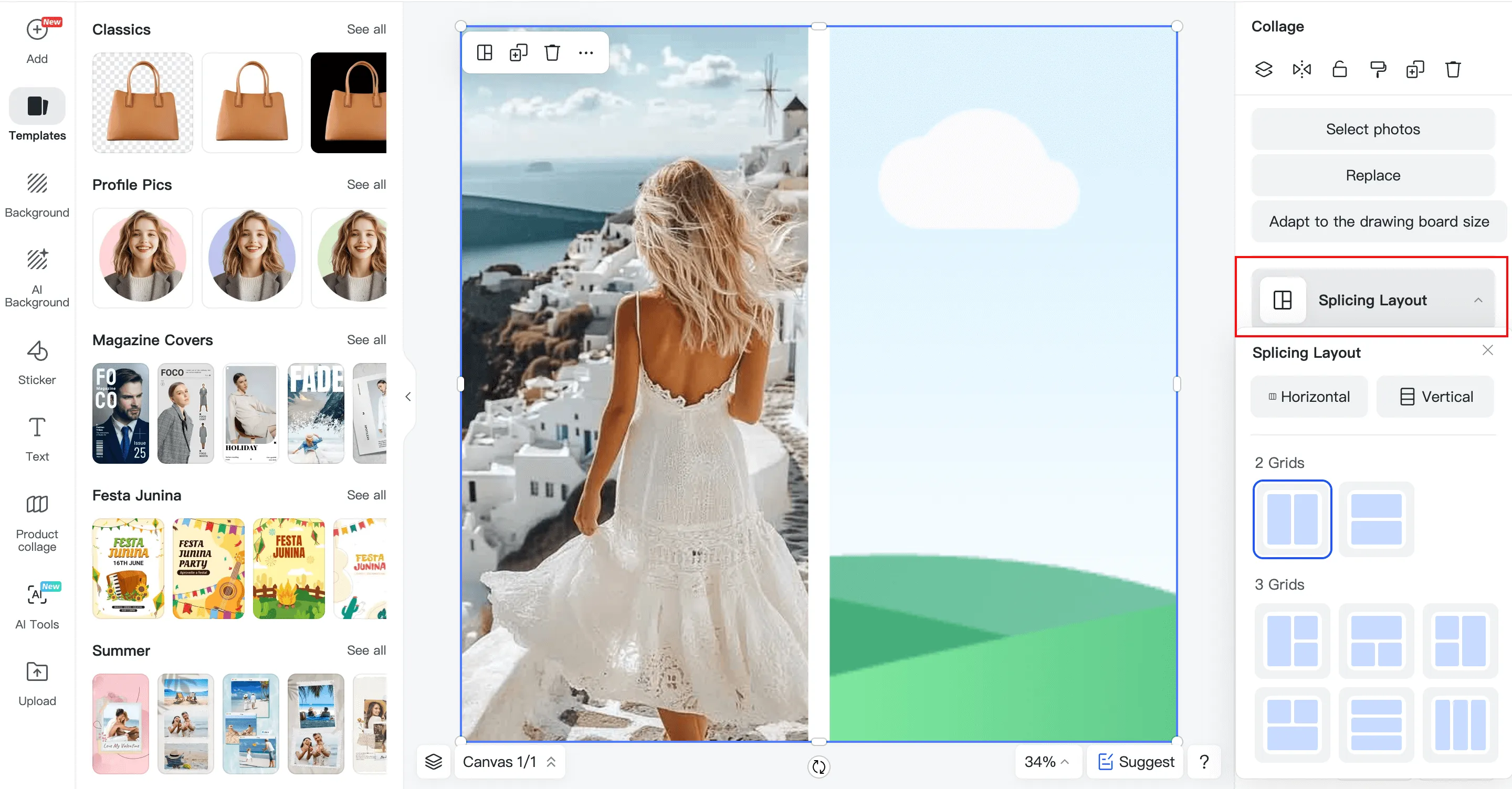  join two photos in different layouts