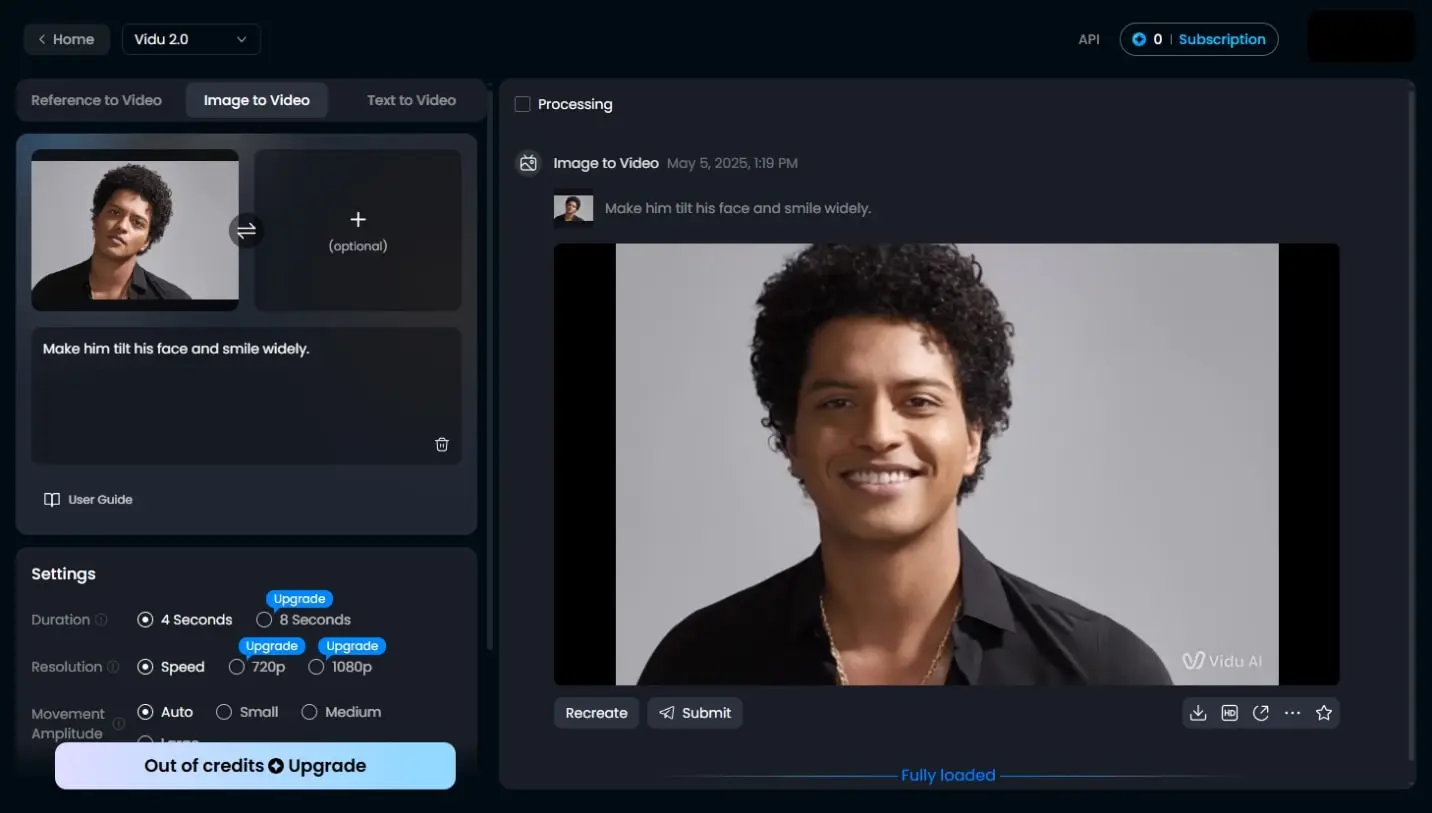 animate a photo by using vidu