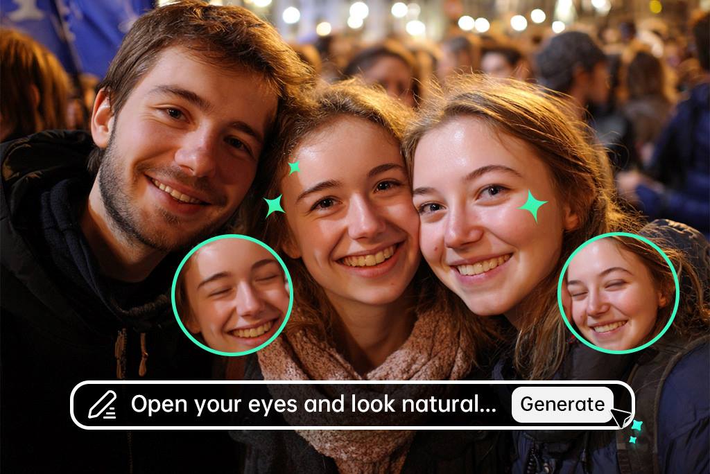 Open Eyes in Photo: Fix Closed Eyes in Photo Online For Free