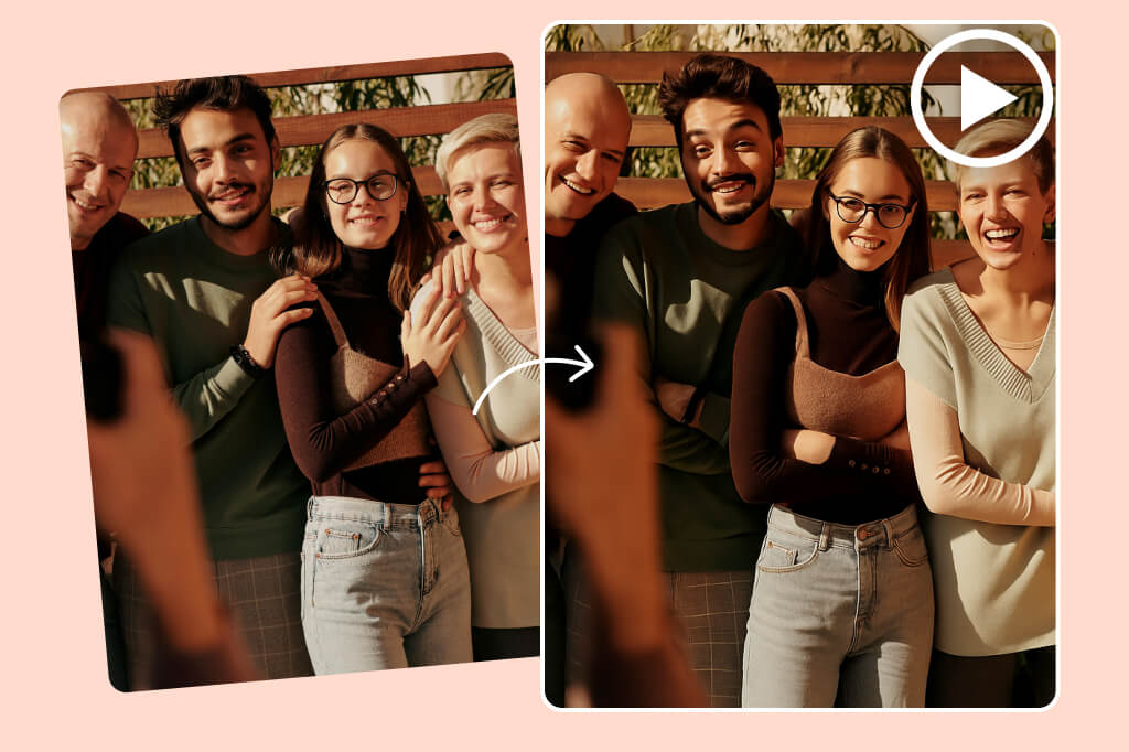 Animate family photos with movement and music for emotional video memories.