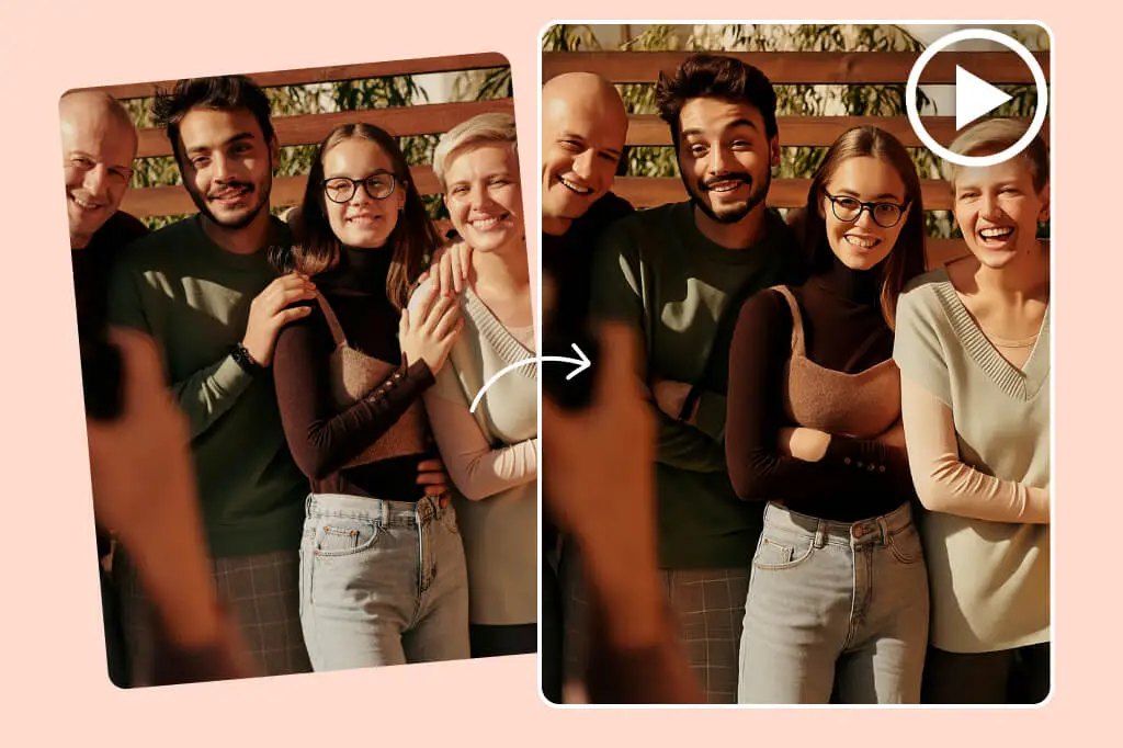 Animate family photos with movement and music for emotional video memories.