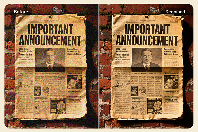 <p><span style="color: #000000;">Remove&nbsp;Noise&nbsp;from&nbsp;Digitized&nbsp;Old&nbsp;Books&nbsp;or&nbsp;Newspapers</span></p>