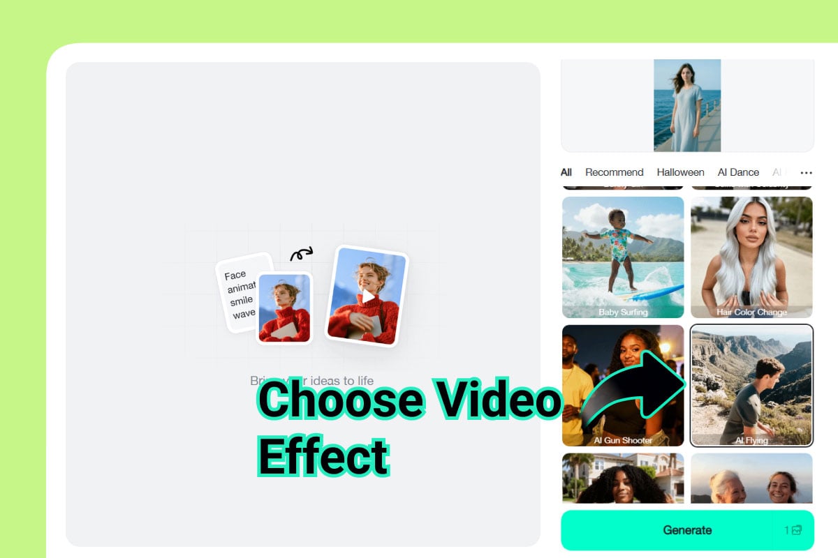 Step 2: Select the AI Flying Template