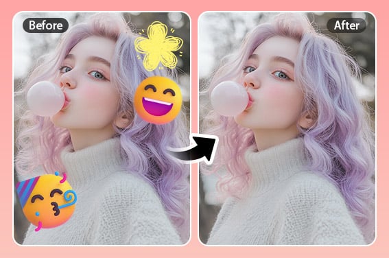 Fotoğraftan Emoji ve Çıkartma Kaldır