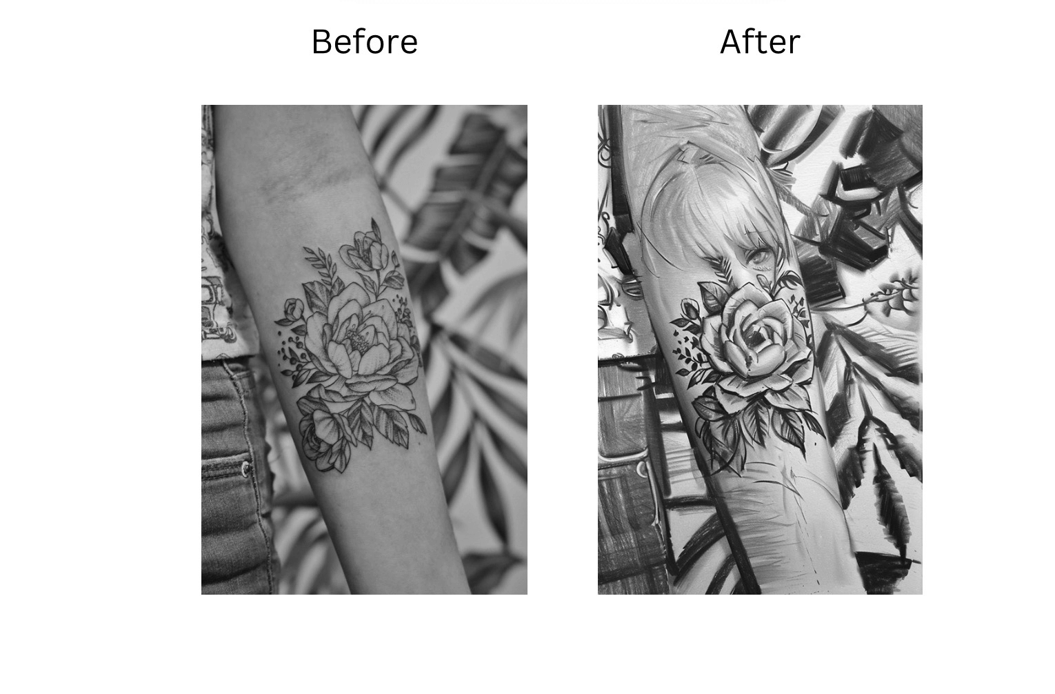 Create unique tattoo designs using stencil photo effects.