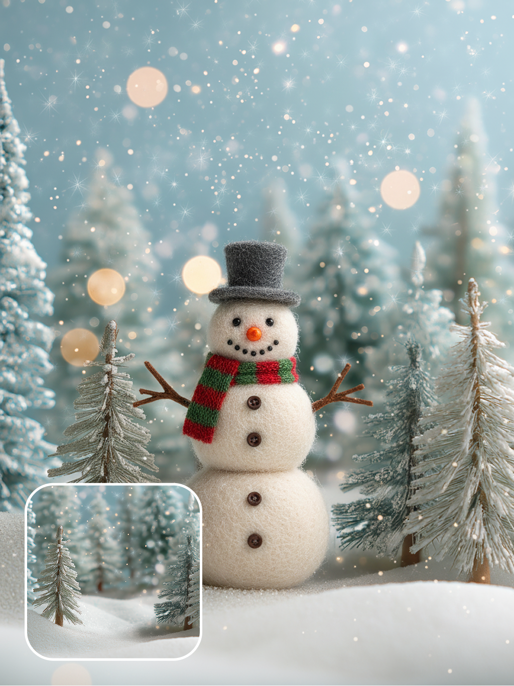 muñeco de nieve de fieltro