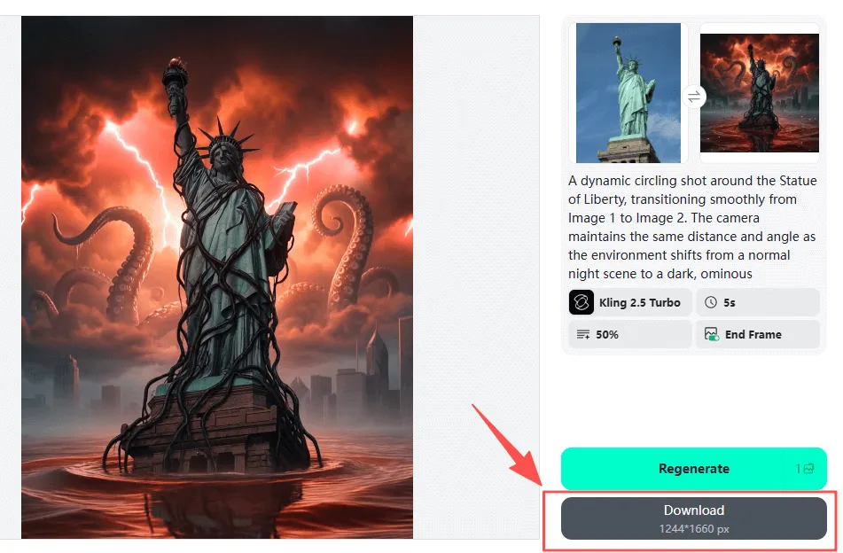 Save and download your completed Stranger Things transition video.