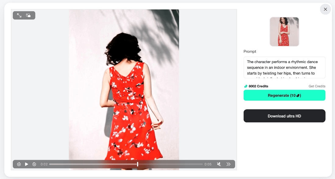 Generate and save your custom AI dance video instantly.
