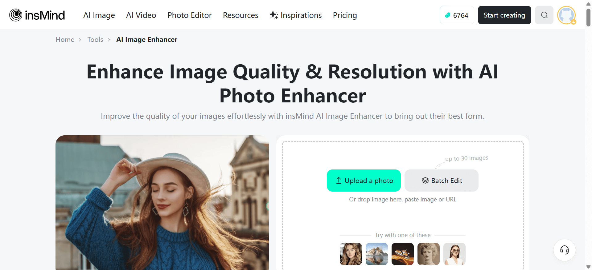 Add a PNG or JPG image to start AI-powered portrait retouching.