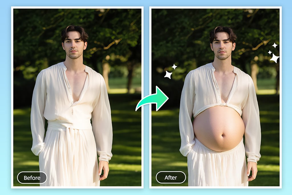 Apply the Pregnant Belly AI Filter to Anyone
