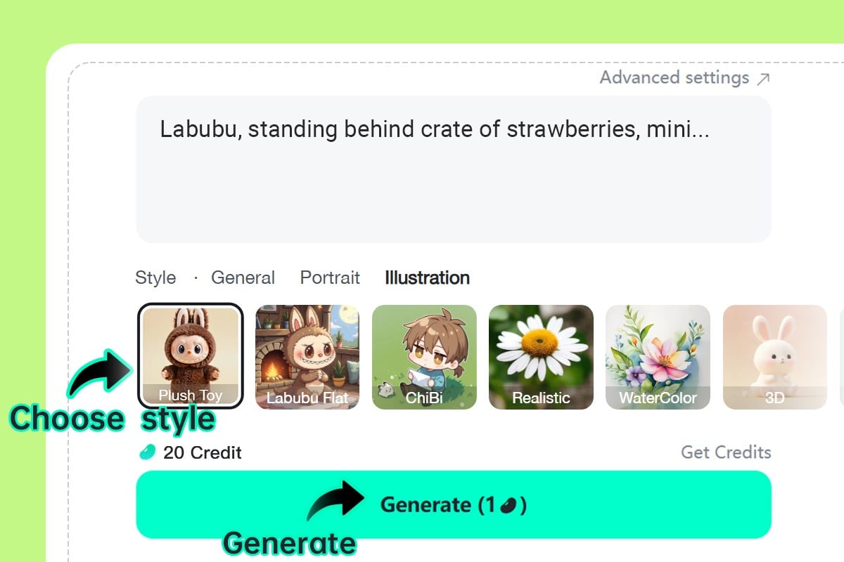 Step 2: Select the 'Plush Toy' Style