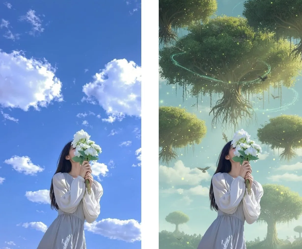 An example of changing image background with nano banana