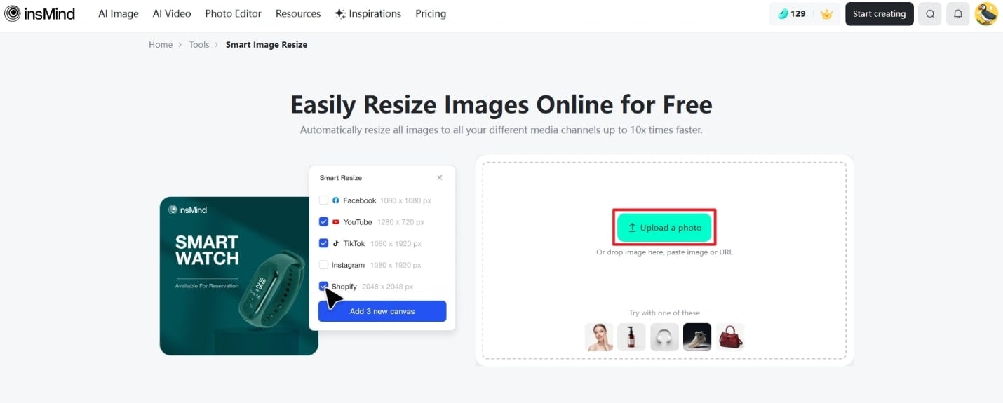 insert image on insmind