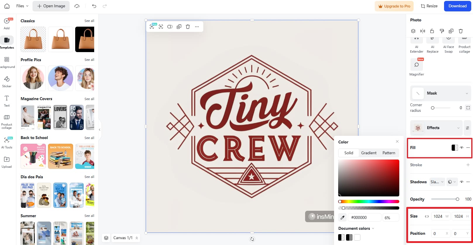 Edit Color And Logo Size