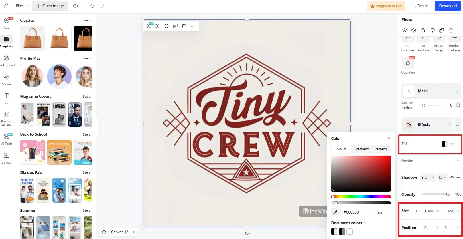 Edit Color And Logo Size