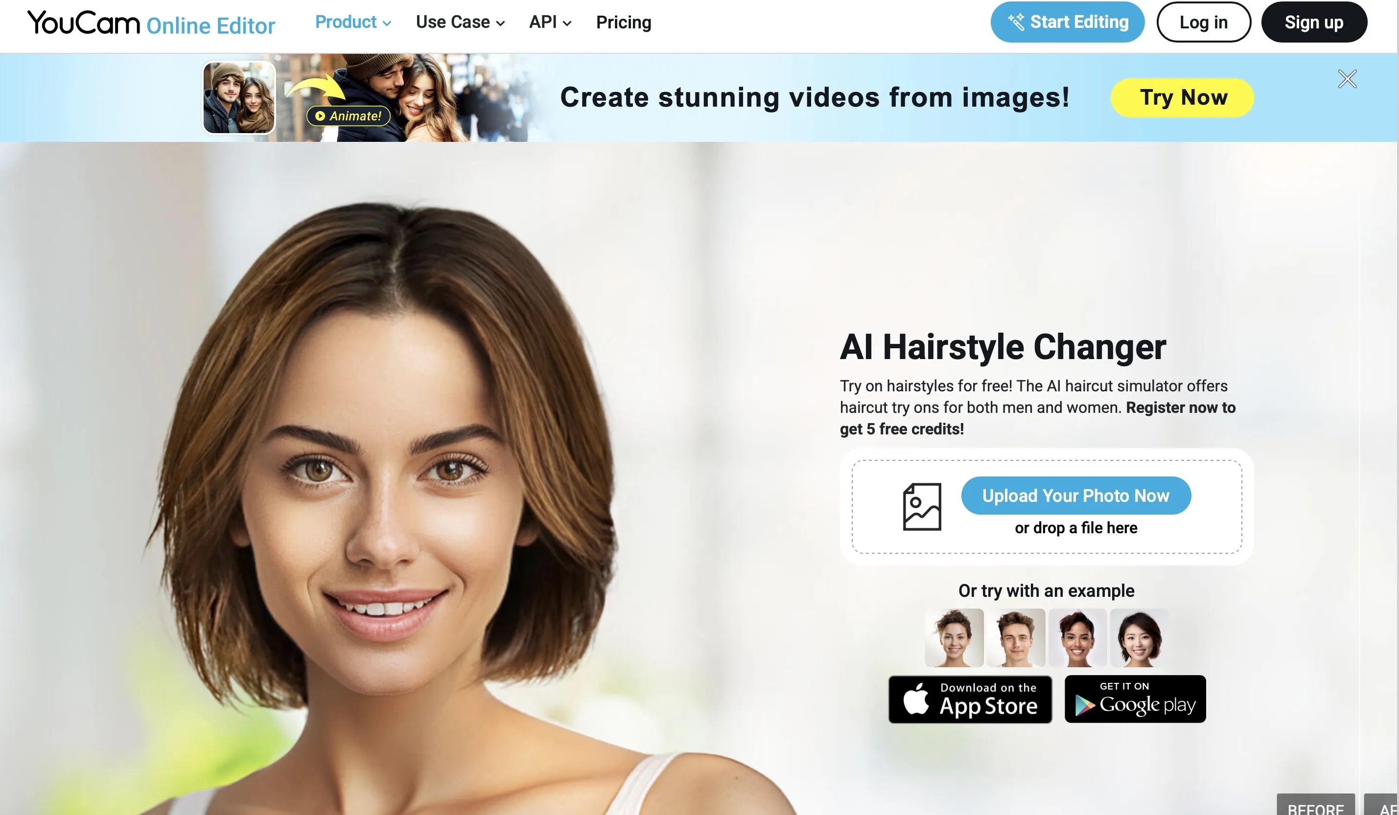 Use YouCam for virtual hair and makeup, though ads can interrupt the experience.