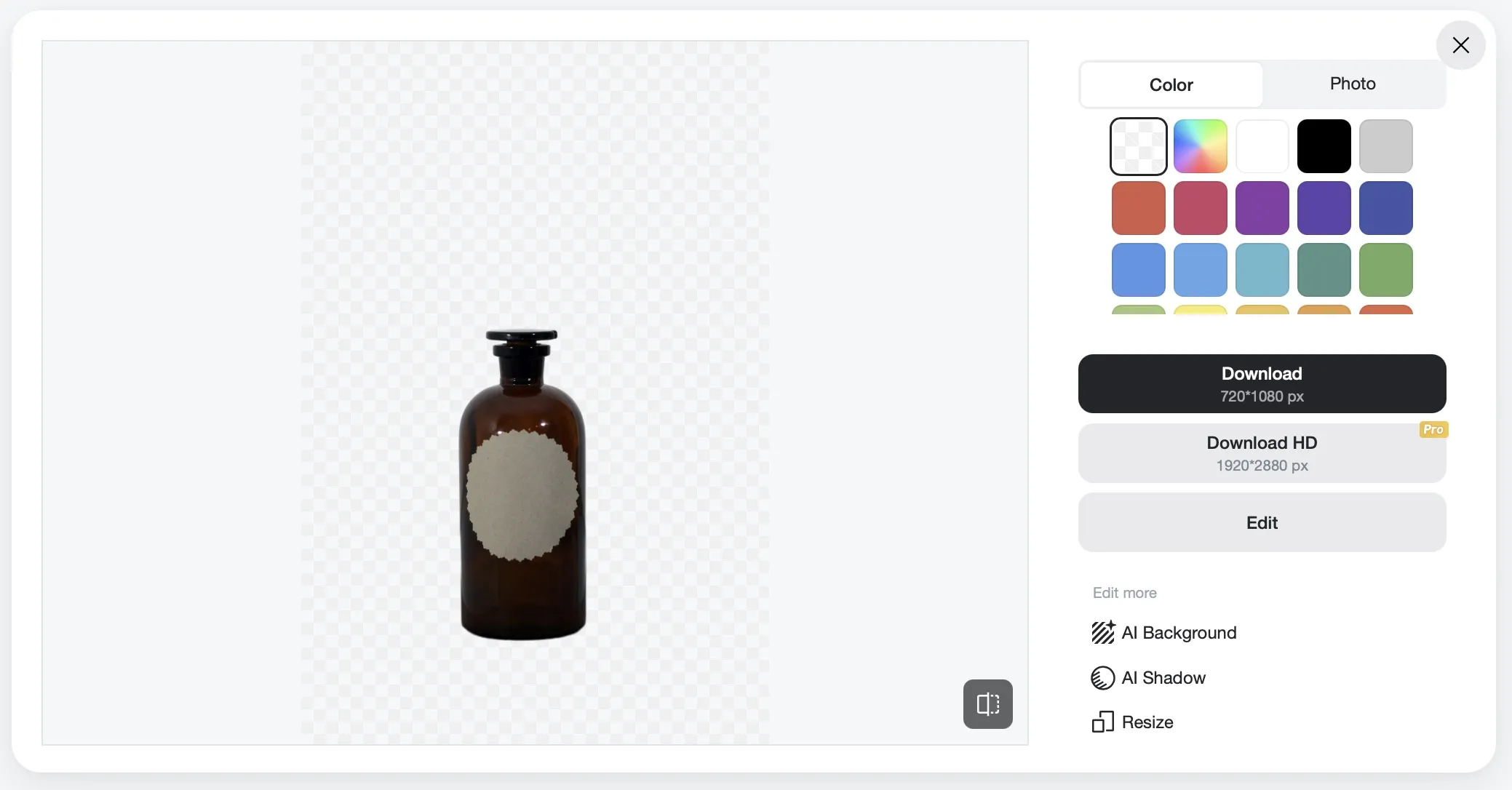 Image show casing the process of  removing background using insMind