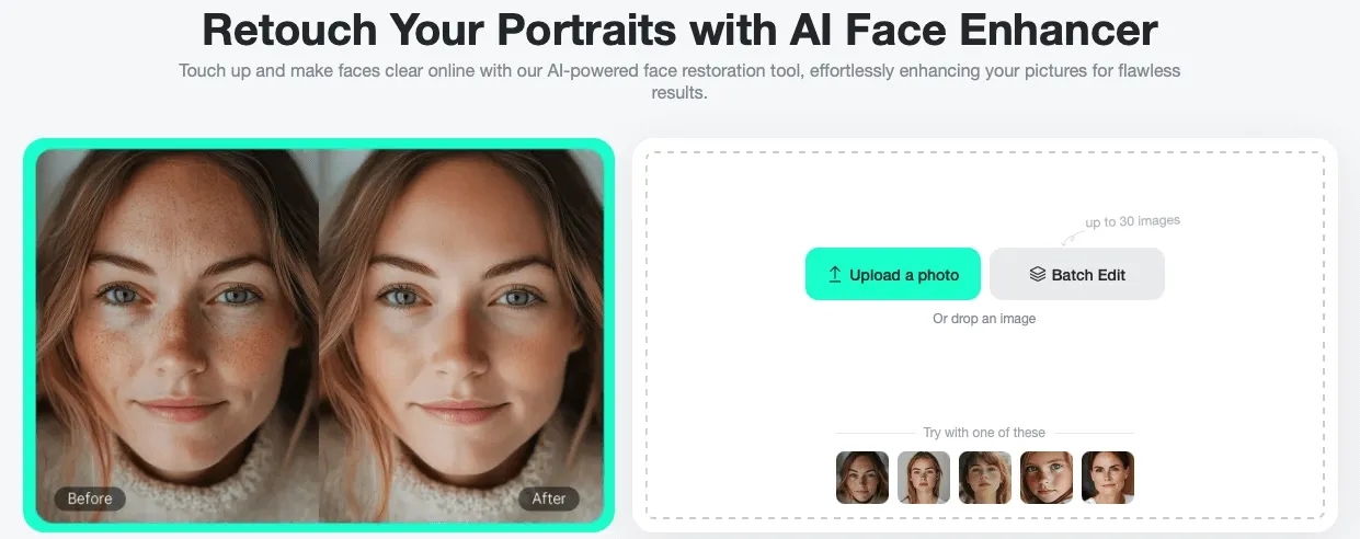 Enhance portraits with AI face restoration.