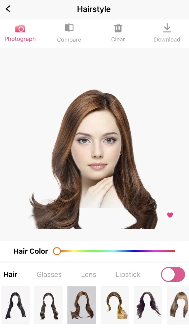 Natural-looking virtual hairstyles using detailed layering in the Modiface app.