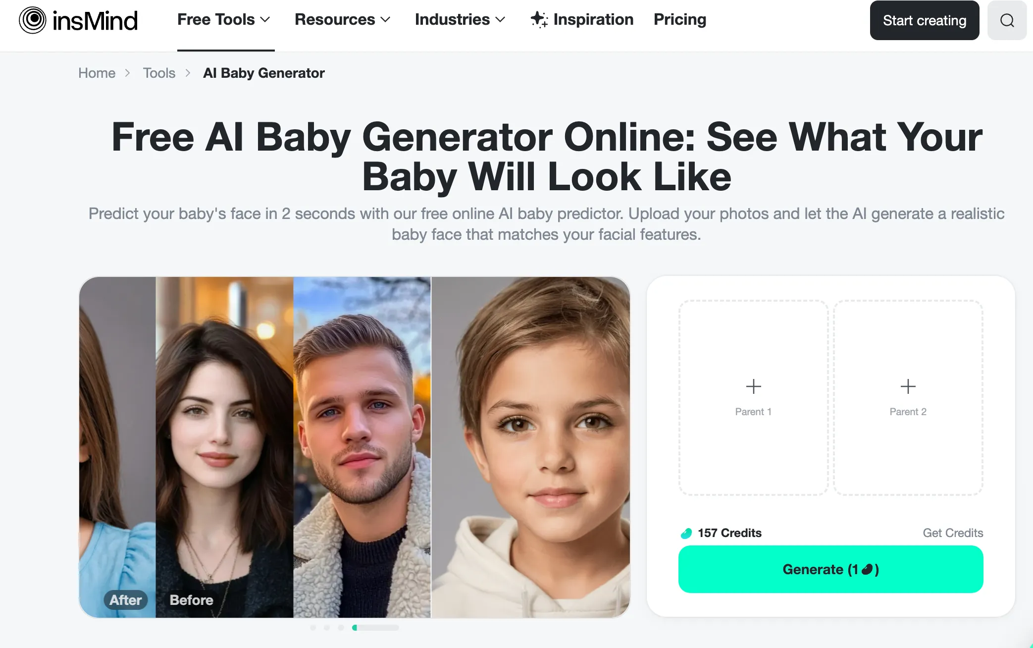 insMind AI baby generator