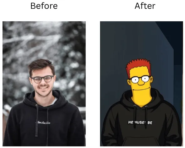 Use your AI-generated Simpsons portrait to enhance professional profile avatars.