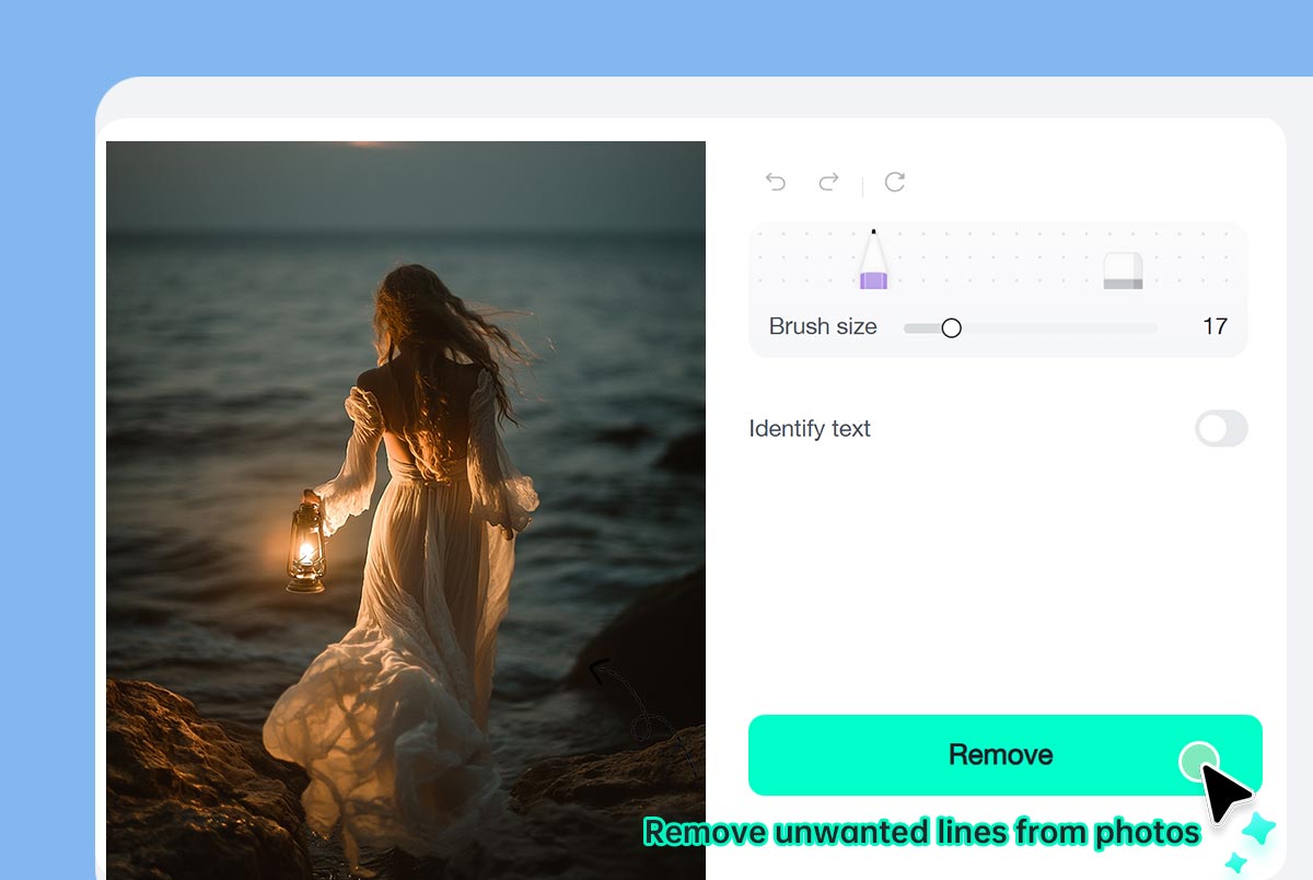 Step 3: Remove unwanted lines from the photo