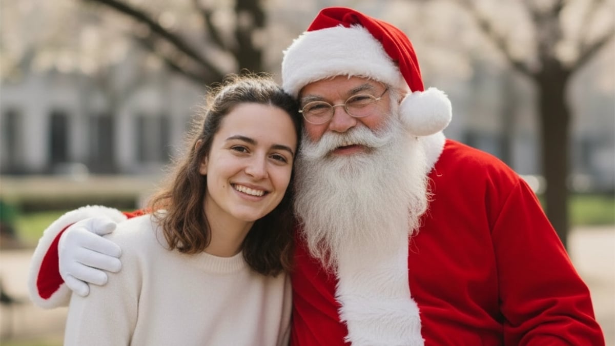 Personalized Christmas Cards with Santa An example of personalized Christmas cards by using insMind