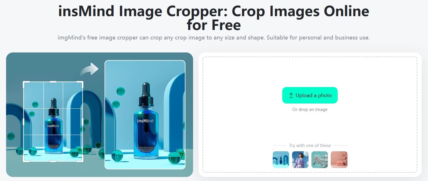 Crop your images with precision and ease using the insMind cropping tool.