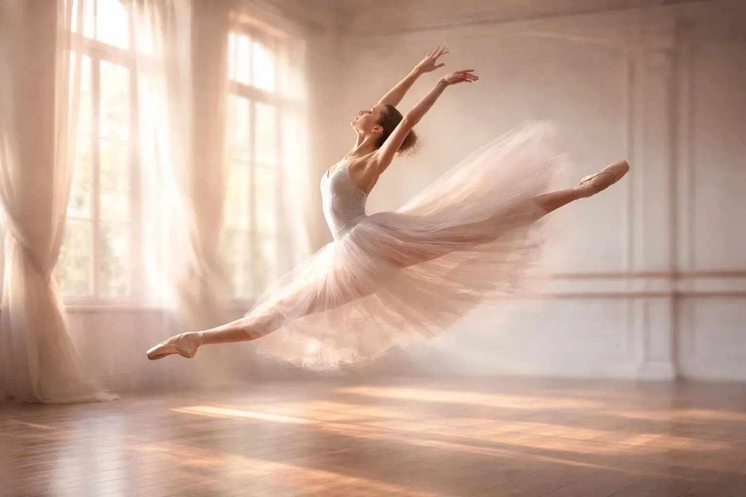 ballerina dancing in mid air generated by gpt image 1.5