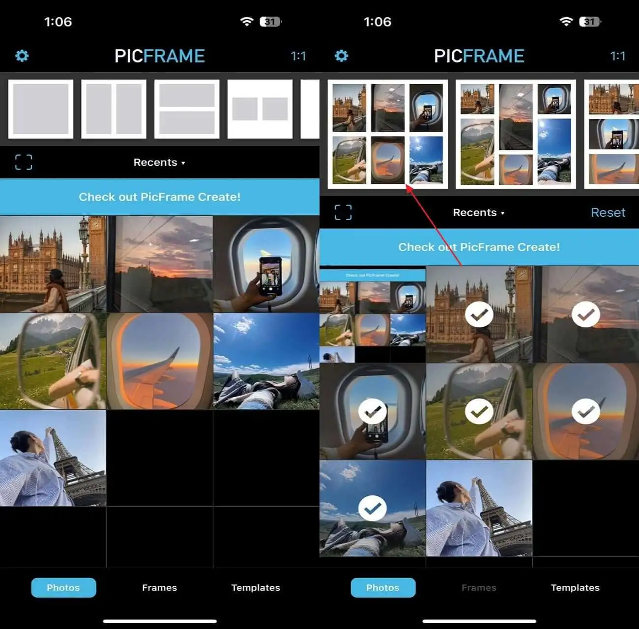 pick images and layout for your photo collage