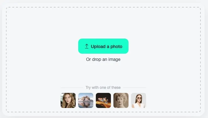 Screenshot demonstrating the process of uploading a photo to the AI Image Enhancer Tool in insMind