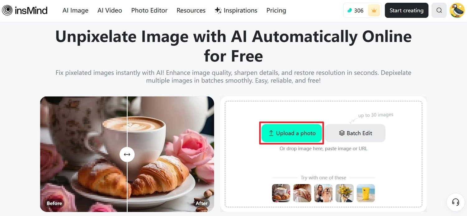 Upload Pixelated Image