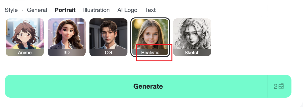 Screenshot of insMind’s AI Boyfriend Generator interface selecting “Realistic Style” and clicking “Generate.”