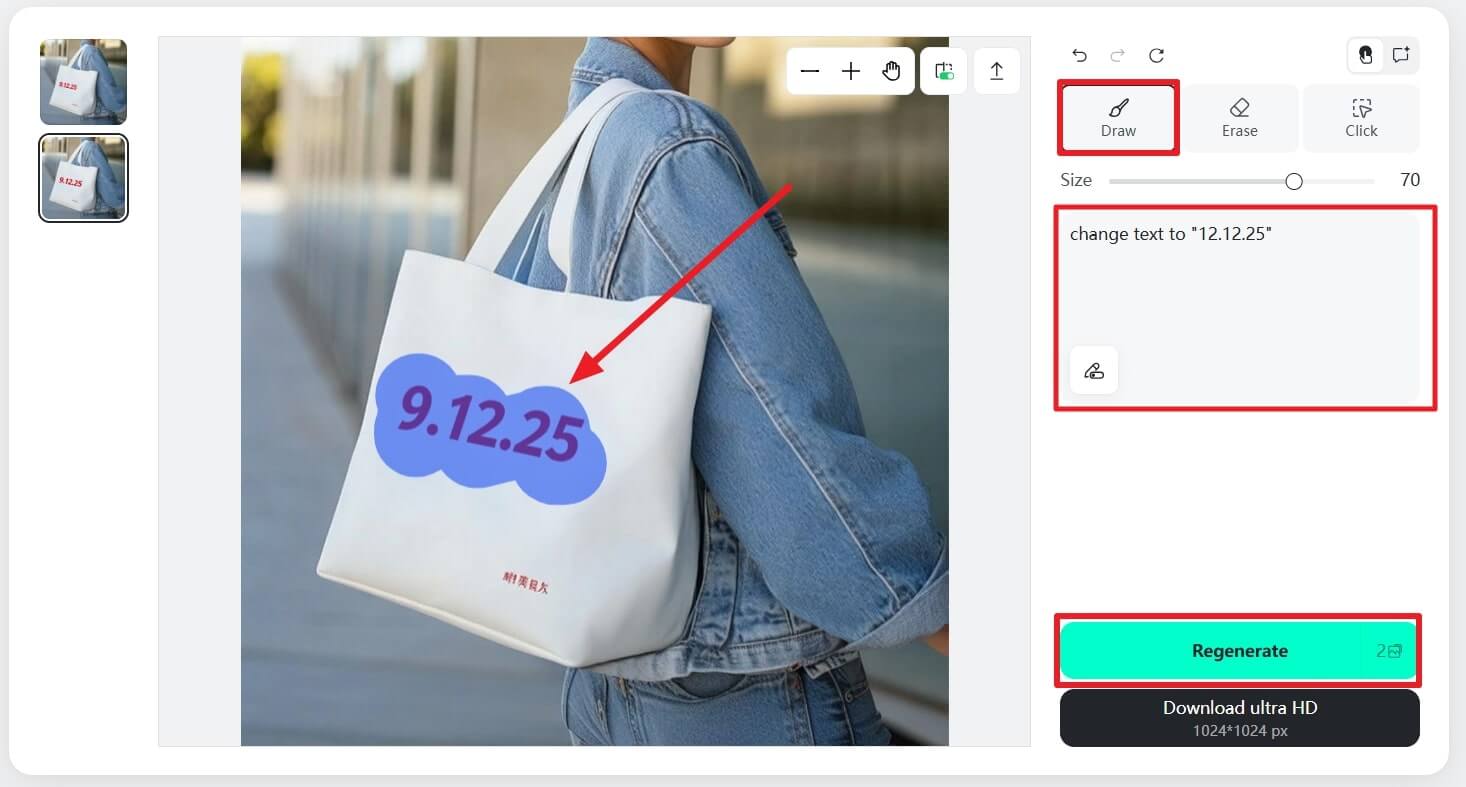 highlight and type new date