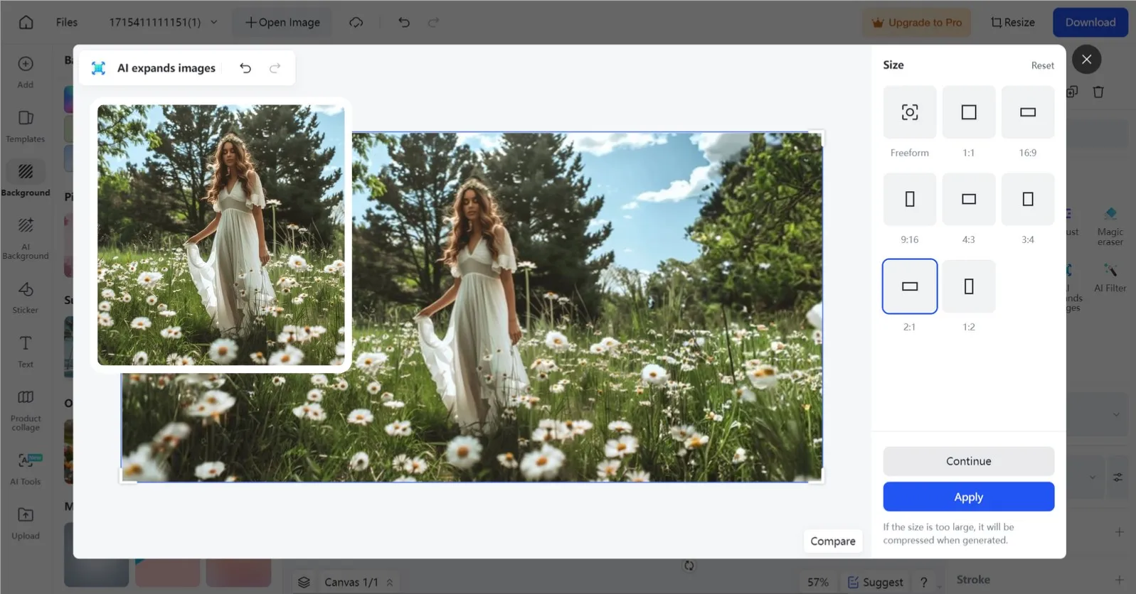 Use insMind AI Expander to Get Ebay Image Size