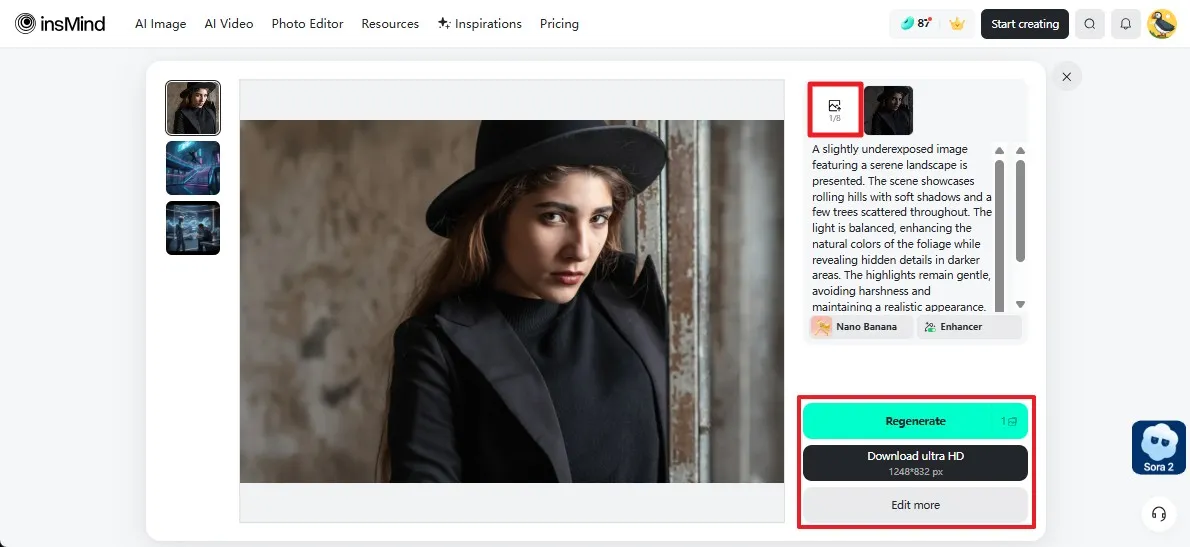 Save the corrected underexposed photo after fixing
