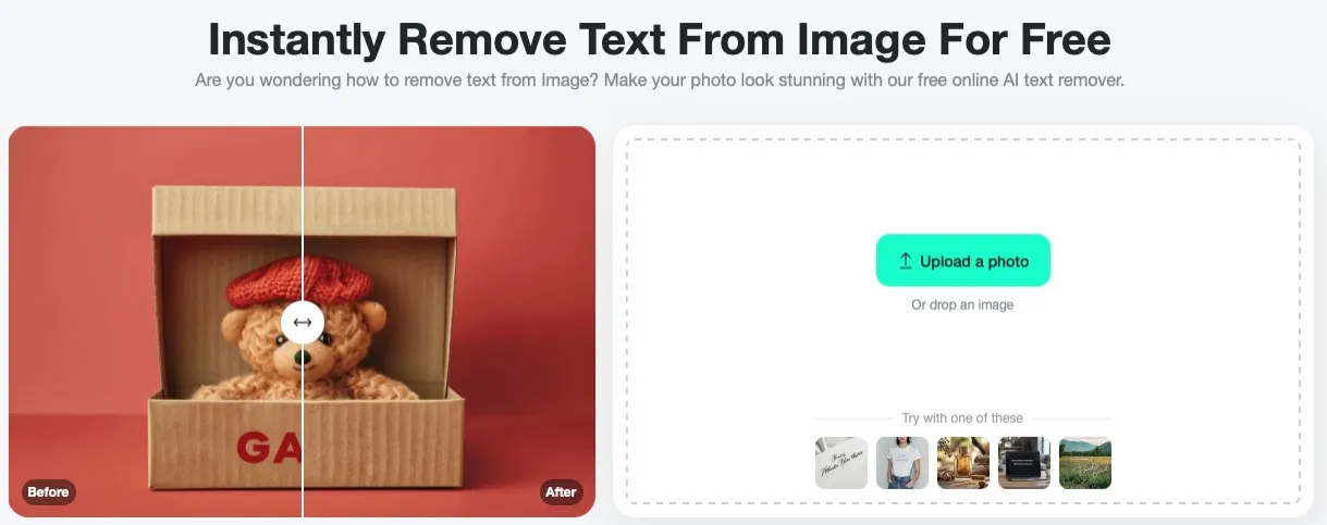 Step to access insMind’s text removal feature for photos.