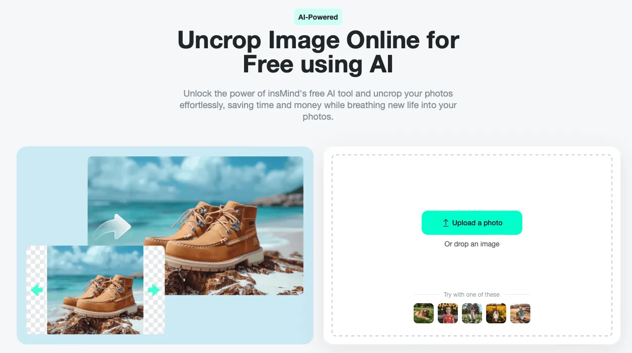 access the insMind Uncrop AI tool