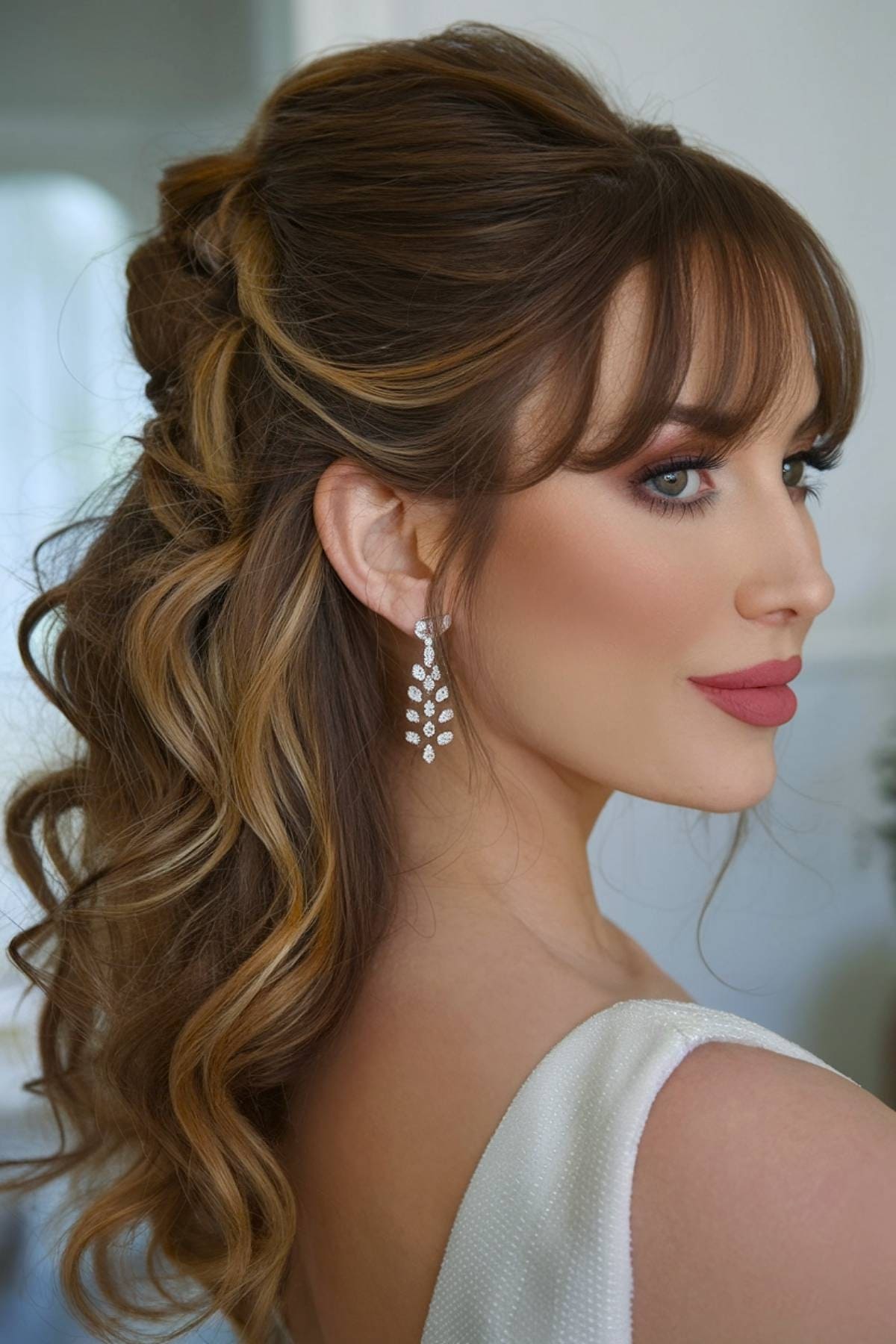 prom hairstyles: classic half up hairstyle 