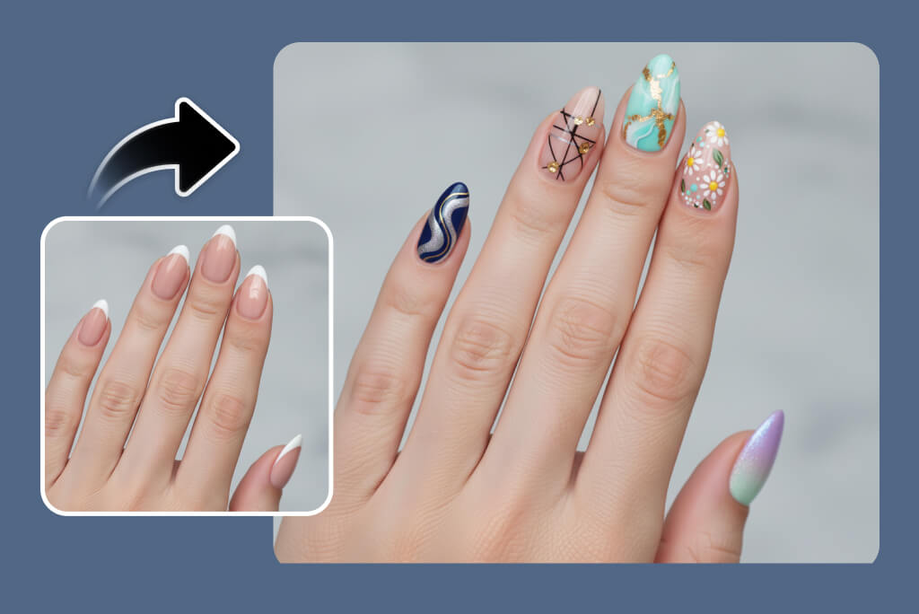 Virtual Try on Various Nail Designs Online with AI