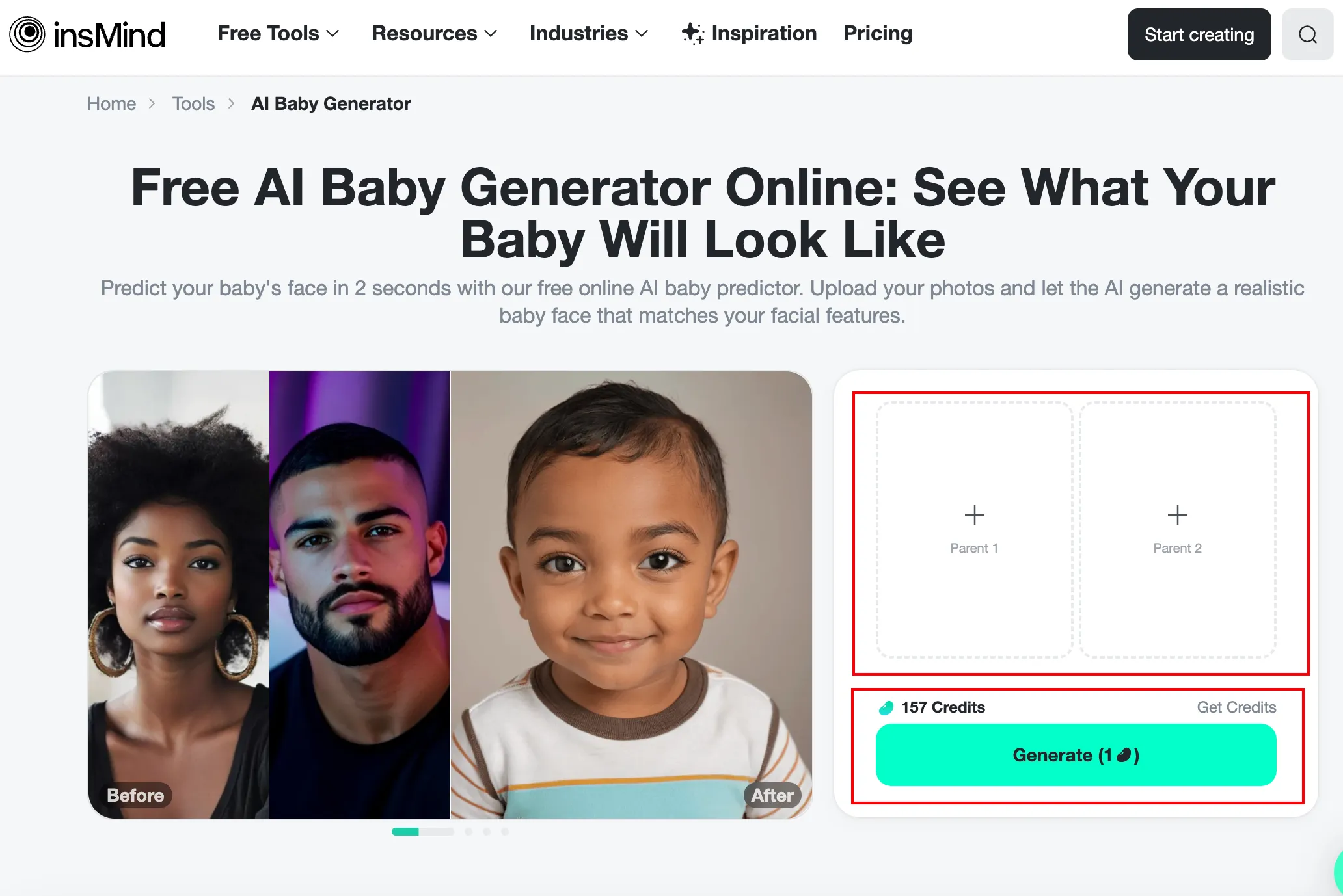 add parents images and generate baby