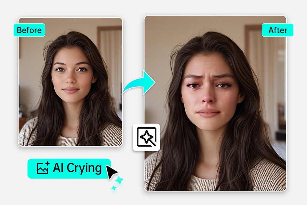 Instantly Add Sad Face Effects to Your Photo Online