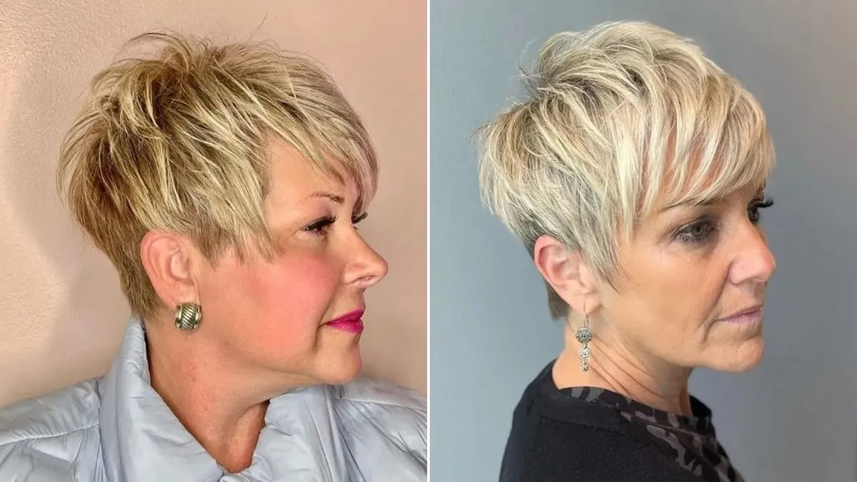 Experiment with choppy pixie cuts for women to achieve a playful, modern short hairstyle.