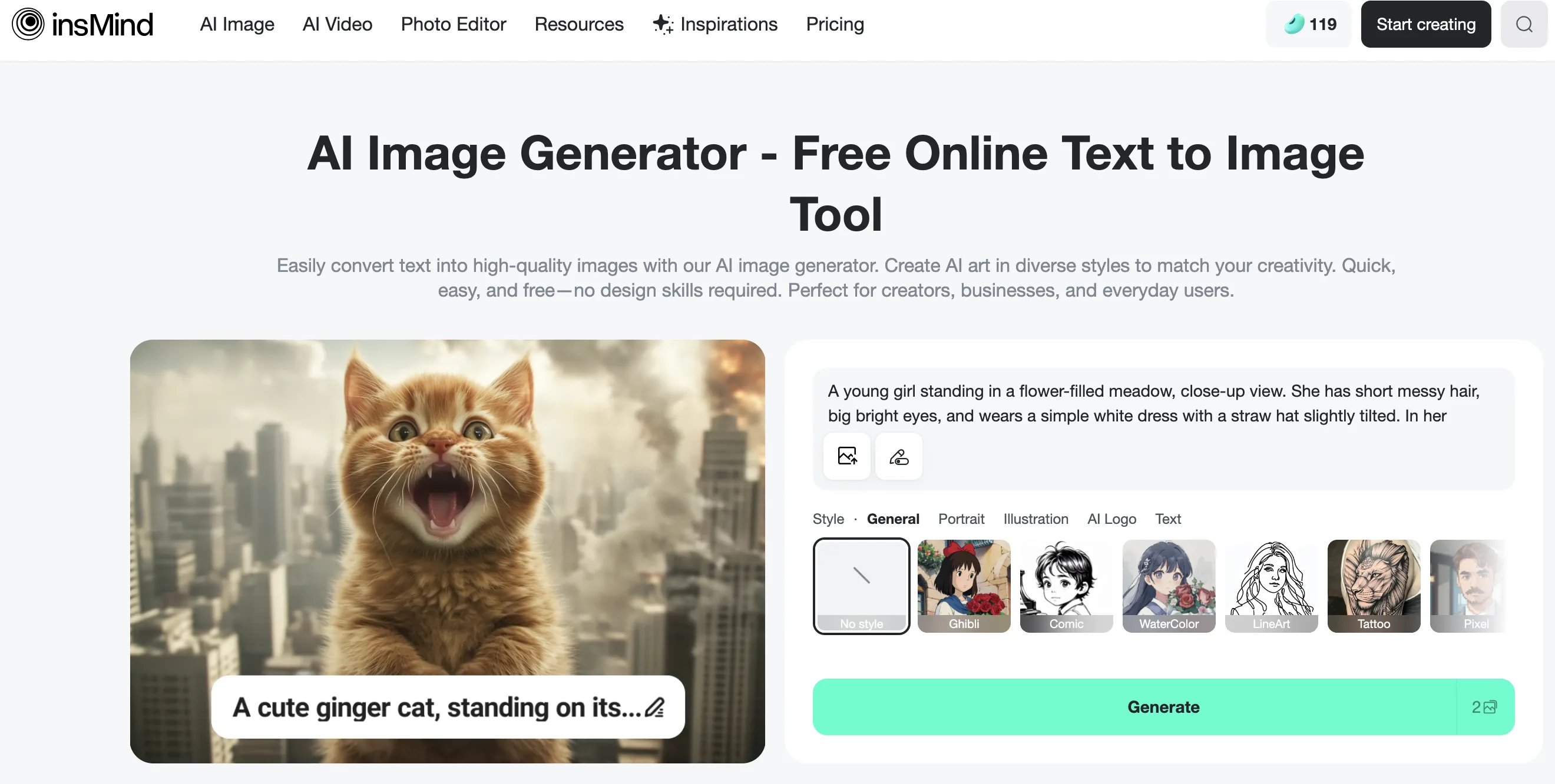 insMind's AI Image Generator